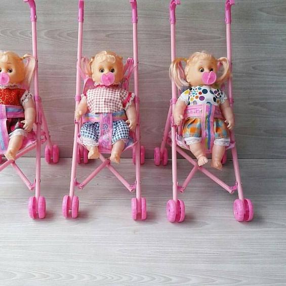 Boneka bayi empeng nangis stroller Boneka bayi nangis Stroller