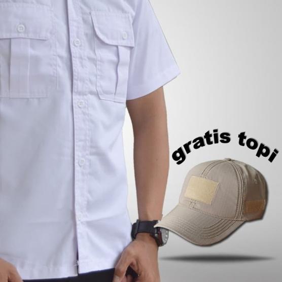 Kemeja Kerja Putih Pendek - Kemeja Lengan Pendek Pria - Kemeja PNS - M