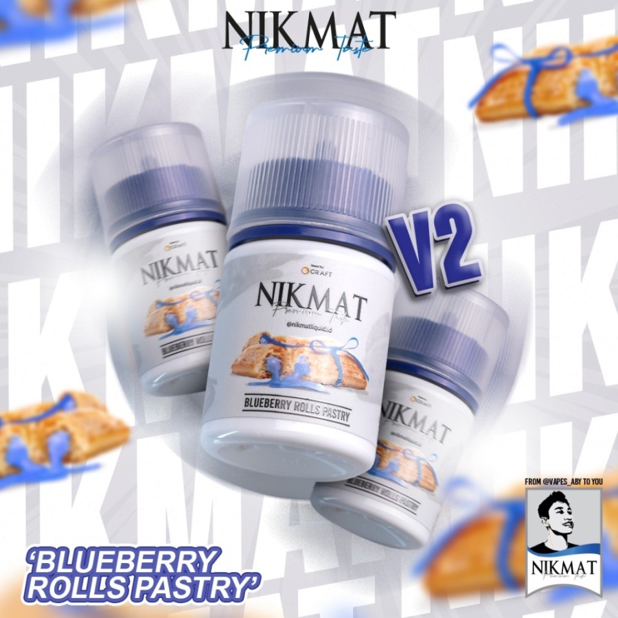 NEW &amp; AUTHEN LIQUID NIKMAT BLUEBERRY V2 PUFF PASTRY ROLLS CREAM 6MG