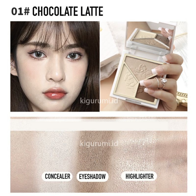 LAMEILA 3in1 Cosmetics plate eyeshadow highlighter concealer corektor la 114
