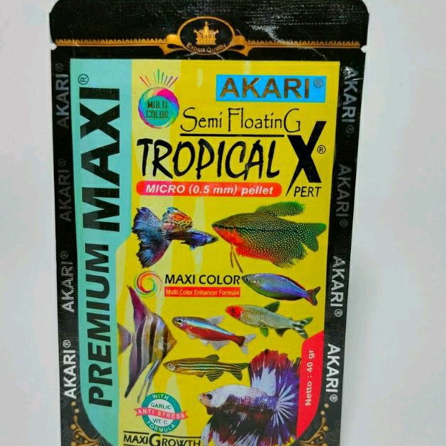 PELET AKARI PREMIUM MAXI TROPICAL XPERT 40Gr - SEMI FLOATING 0.5MC