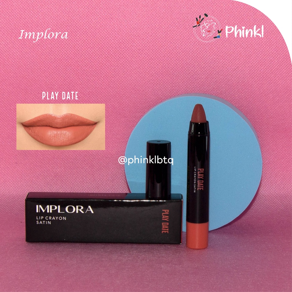 `ღ´ PHINKL `ღ´ IMPLORA LIP CRAYON lipstick mattee bentuk unik bisa untuk ombre lips