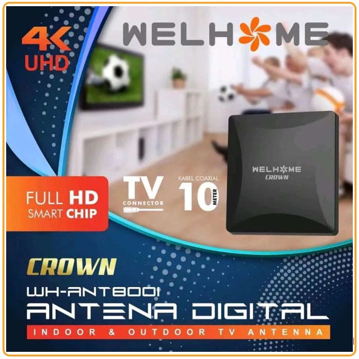 Antena Digital Televisi Merk WELHOME WH ANT8001 WH 8001 Outdoor Indoor bisa untuk STB Digital TV Receiver