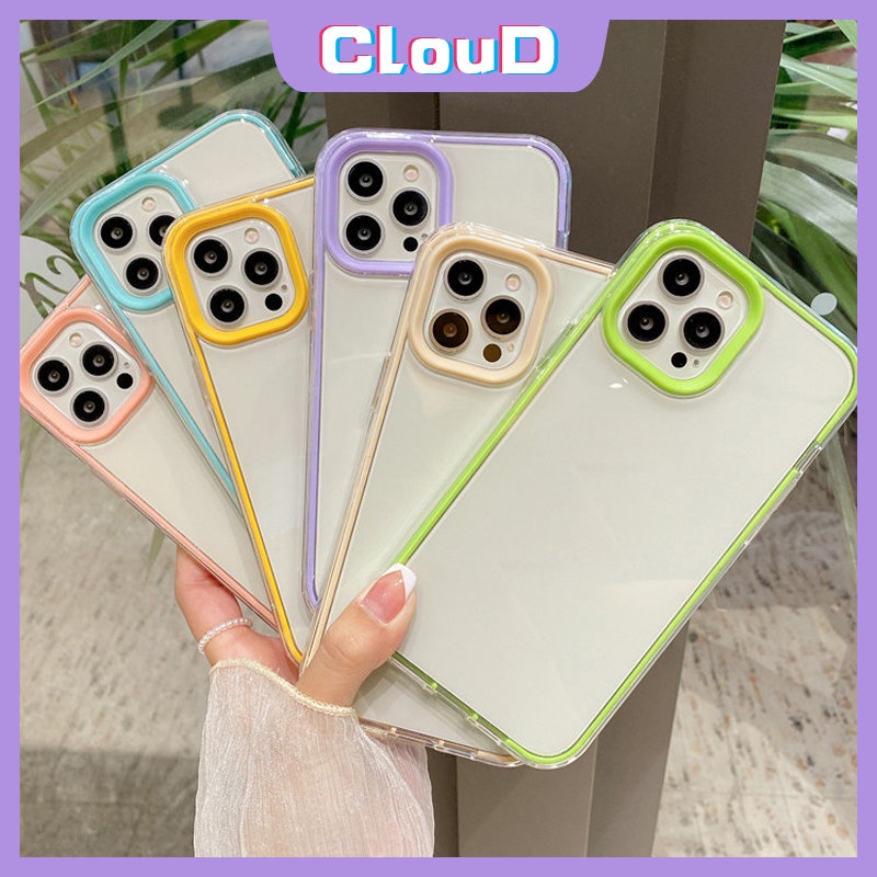 Soft Case Tpu Transparan 3 in 1 Warna Macaron Untuk OPPO A76 A96 A36 A16K A16E A55 A77s A9 2020 A11 A16s F11 Reno 7 8 6