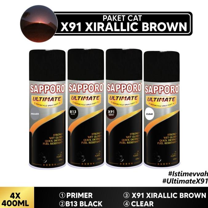 Paket Cat Xirallic Brown Sapporo Ultimate / Sapporo Spray