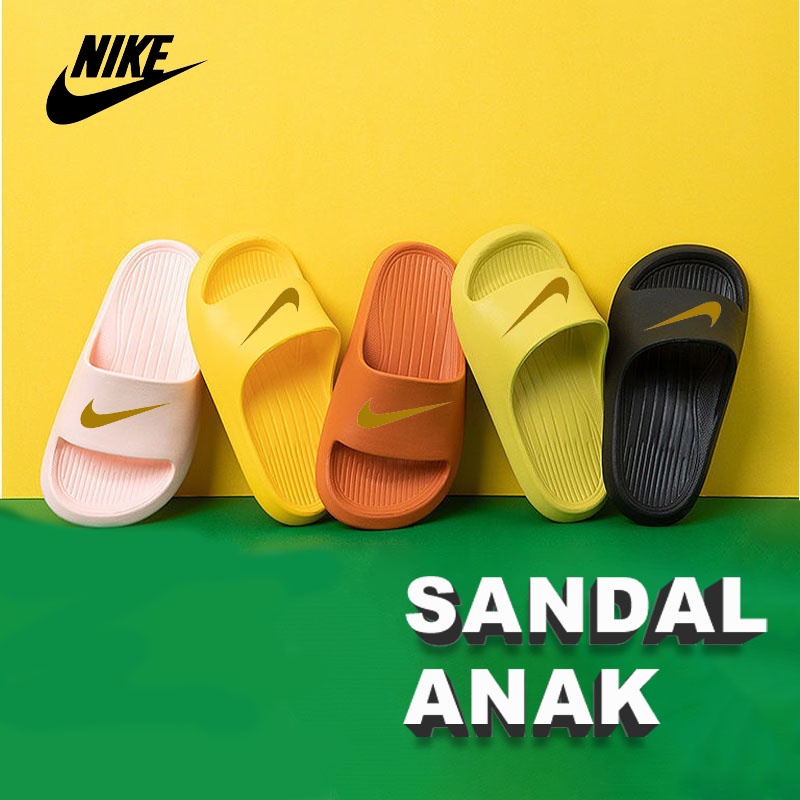 NIKE Sandal Anak Laki Laki Sendal Anak Perempuan Lembut dan Nyaman Import EVA Karet sandal slop sendal anak laki laki Murah Sandal Cowok Anak  Cocok untuk 4-10 tahun size 24-35