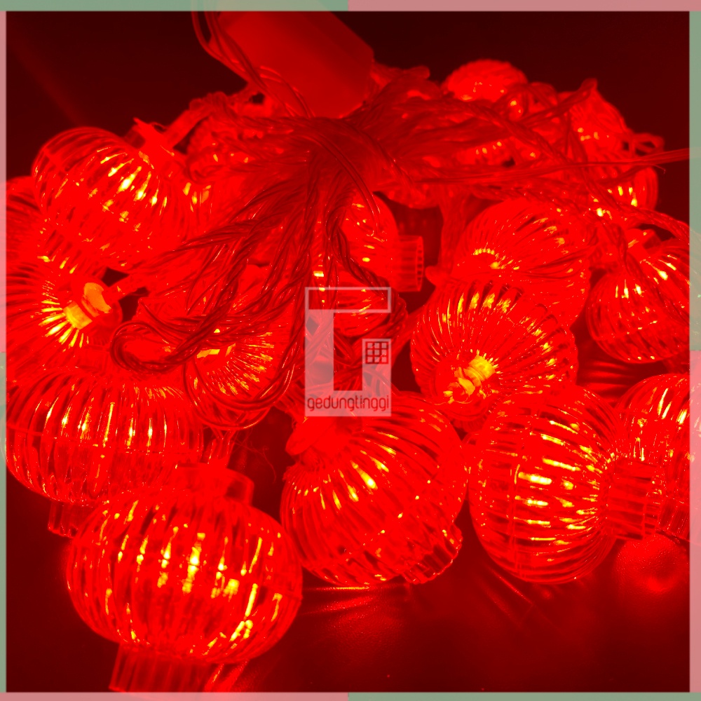 Lampu Hias Lampion Gantung Led Hiasan Imlek Merah Kelap Kelip Kedap Kedip Kerlap Kerlip Dekorasi Indoor Outdoor Ukuran Size Kecil Tenaga Power Listrik Import Murah