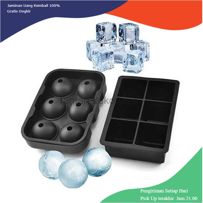 TD - PR Winzwon Cetakan Es Batu Ice Cube Tray Cube + Ball 2 PCS - CW76685