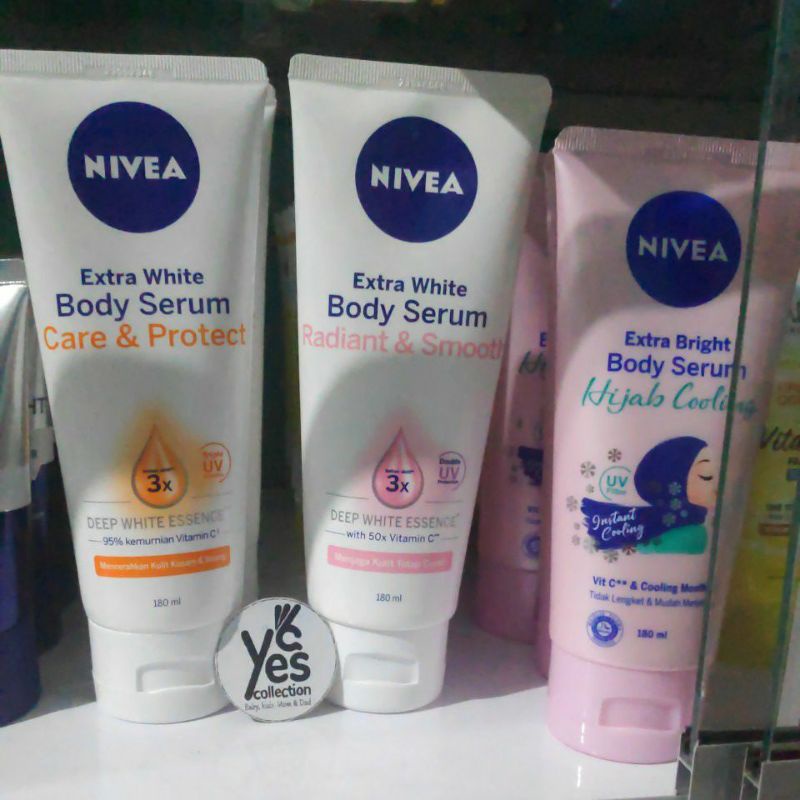 Nivea Body Serum 180ml Extra White Care &amp; Protect SPF 15 UV Lotion Badan Losion Mencerahkan Kulit Kusam &amp; Belang