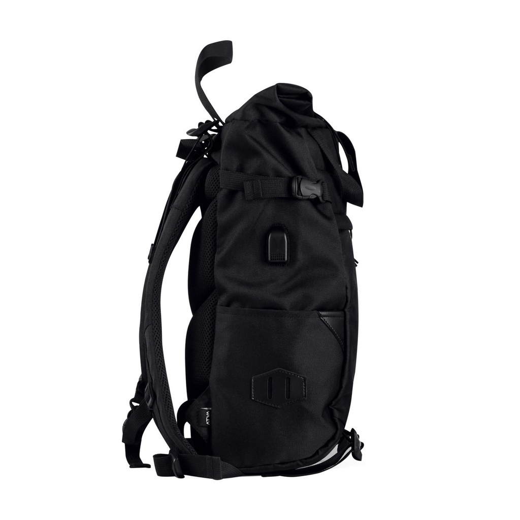 HARRIER BLACK ORIGINAL x ATVA Tas Ransel Casual Hitam Pria Wanita Daily Backpack Kuliah Kampus Kerja Kantor Sekolah SMA SMK Remaja Dewasa Tas Punggung Laptop Ukuran Besar 14 Inch Rolltop Bagpack Distro Premium Roll Top Outdoor Travel Bag Terbaru Kekinian