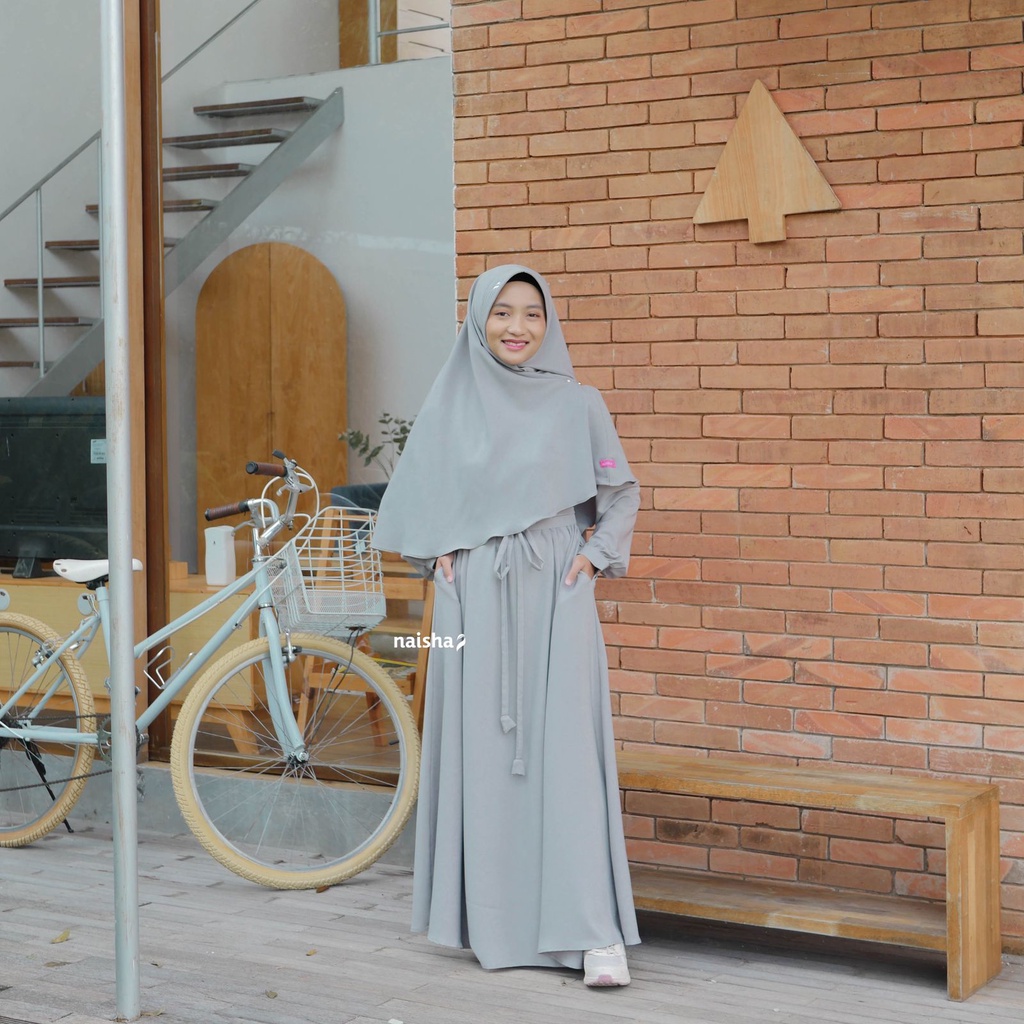 Naisha Official - Maira Bergo Pad Syar'i Instan Daily Khimar Muslimah-Soft Green