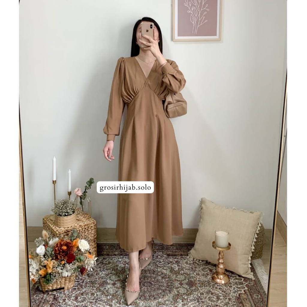 (DBY) GAMIS MIDI NOVIA DAILY DRESS WANITA CRINCLE AIRFLOW