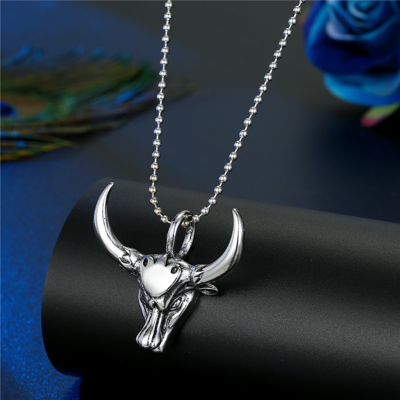 Kalung Rantai Dengan Liontin Bentuk Kepala Rusa Devil 's Eye Gaya Retro Untuk Sweater