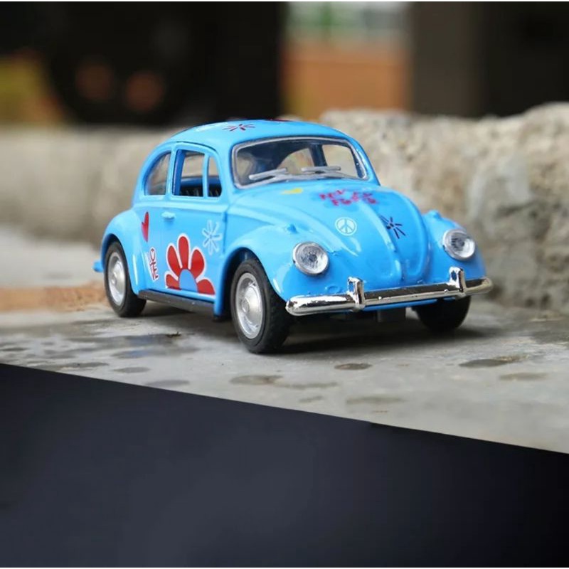 Diecast Mobil Volkswagen Beetle VW Kodok Miniatur Mobil Mainan VW Kombi Pajangan Skala 1:32 Mobil Jadul