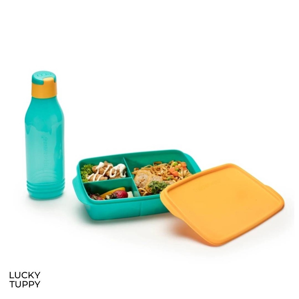 Set kotak makan lunch box dan botol minum bottle tumbler Tupperware Cool Teen