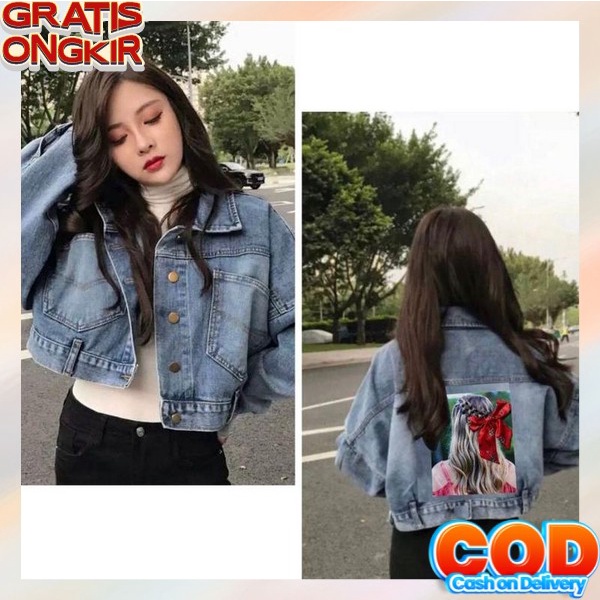 Jaket Jeans Wanita Jacket Biondy Denim Jeans Wanita Jins Jecket Cewek Cewe Murah Terbaru Jacket Lepi