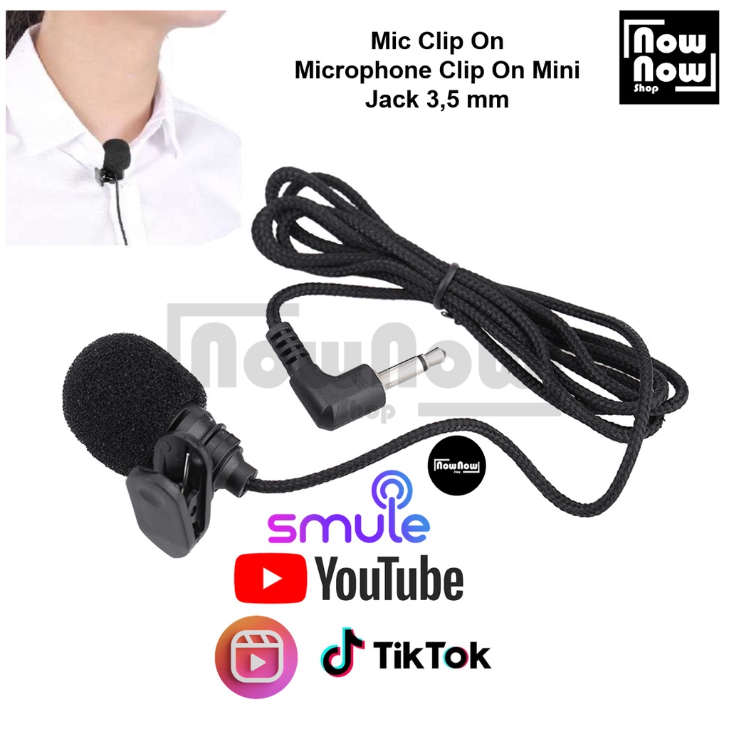 Microphone Mic Clip On Mini Jack 3.5mm PC Notebook Laptop HP Tablet Smartphone For Smule Vlogger Youtube Recording Online Lectures