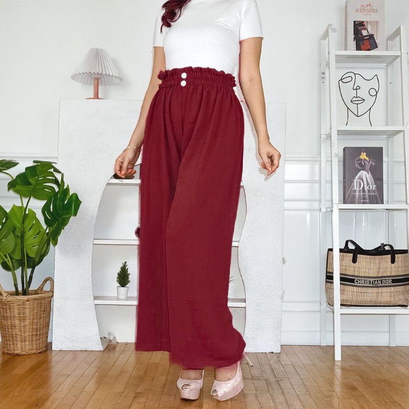 Zana Celana Kulot Wanita Crinkle Airflow Haigh Waist