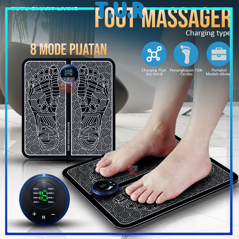 Alat Pijat Kaki Akupuntur | EMS Foot Massager Pad ElektrIK，Listrik Ems Pijat Kaki Tikar Pulse Akupunktur Pengisian Meningkatkan Sirkulasi Darah Meredakan Sakit