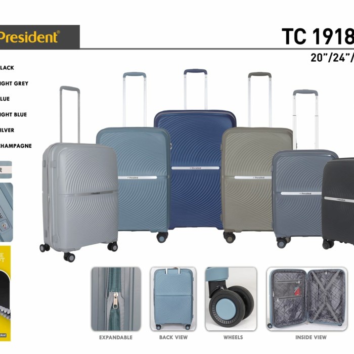 koper president 1918 tsa ukuran 28 inch bagasi