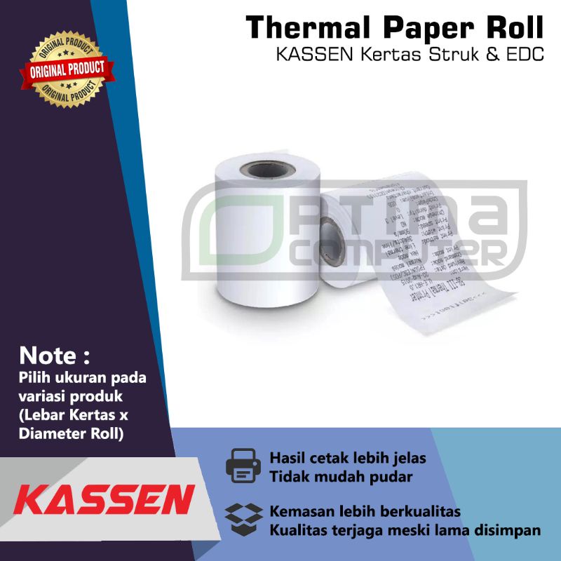 

Thermal Paper Roll (Kertas Struk & EDC) Kassen