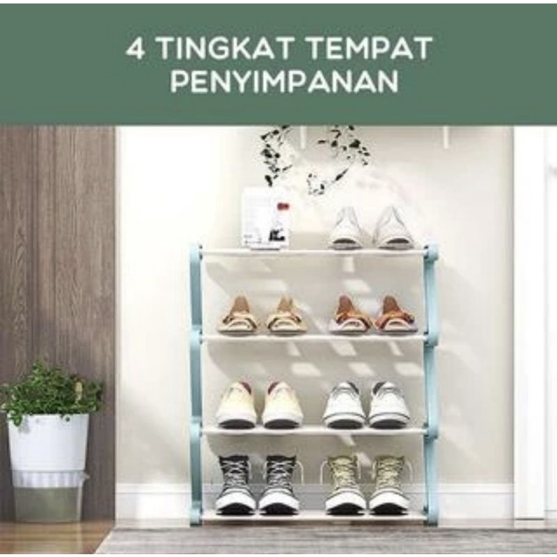 Bonbox BFS703 Rak Sepatu 4 Tingkat Penyimpanan