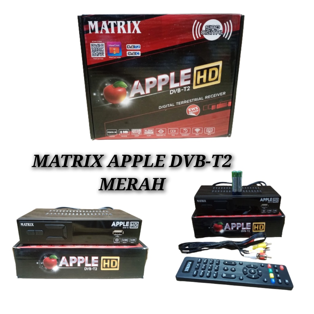 SET TOP BOX MATRIX MERAH APPLE HD DVB-T2