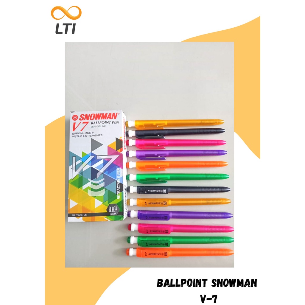 

Bolpen Pulpen Ballpoint Snowman V-7 (PCS) - HEMAT