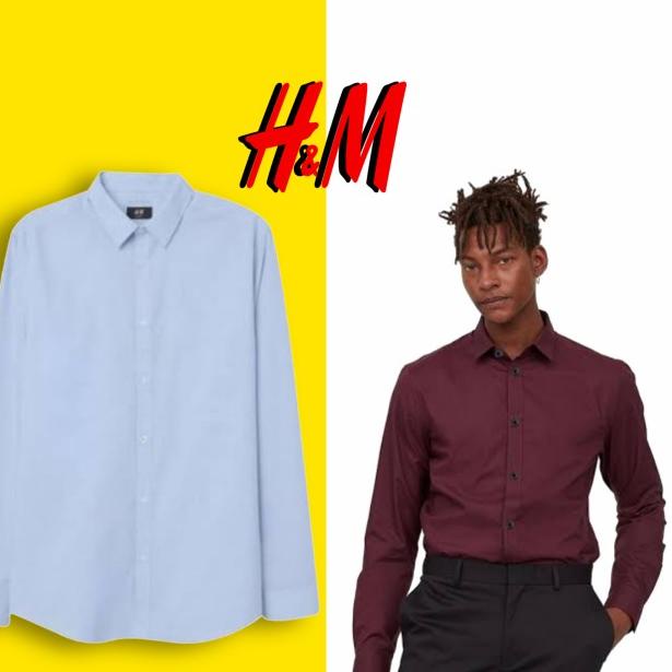 H&M slimfit EasyIron Formal kemeja - Marron, XS