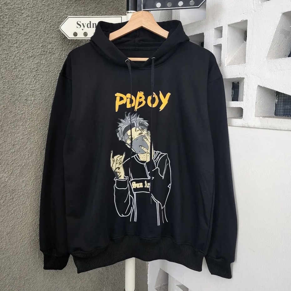 Hoodie Hitam Pdboy Atasan Pria Wanita Remaja Model Simple