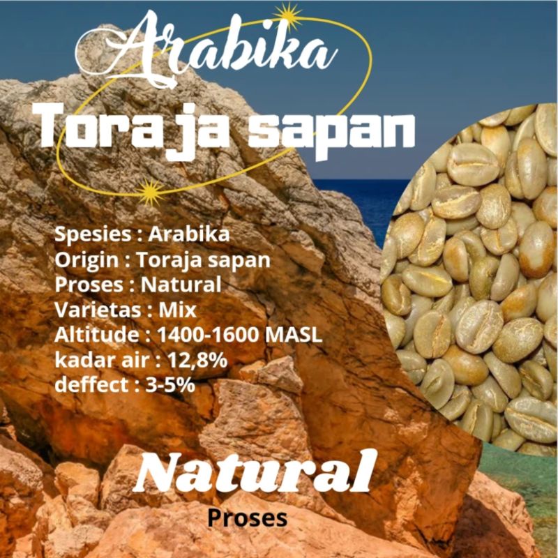 

greenbean / biji kopi Arabika Toraja Sapan - natural 1kg