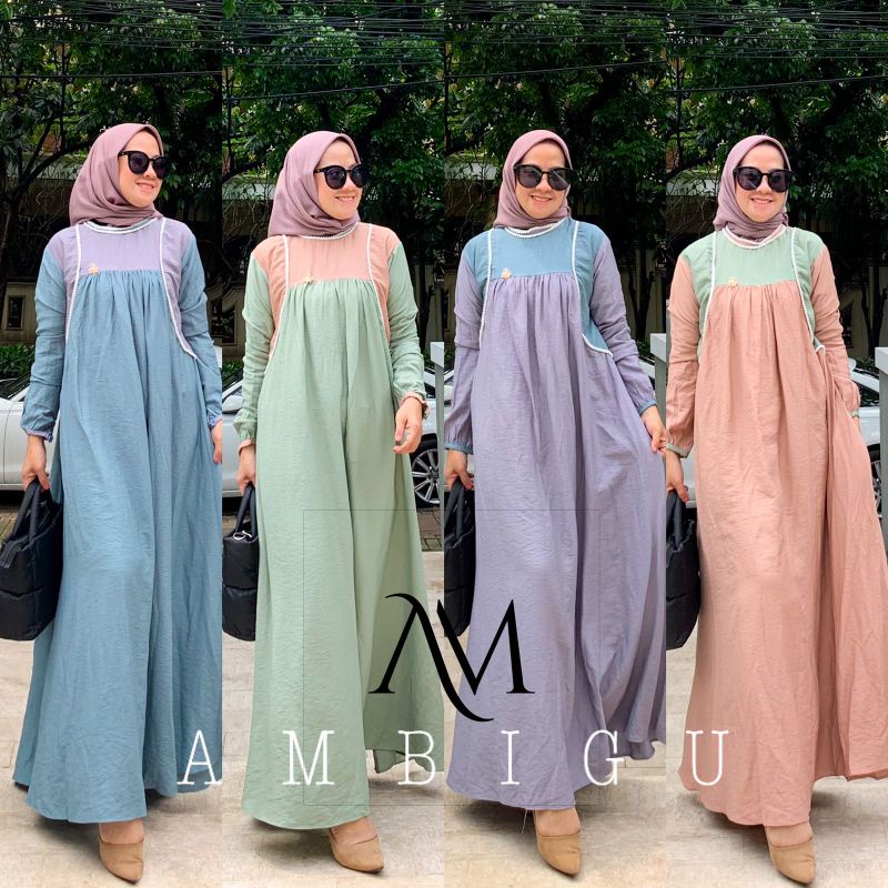 DRESS  MUSLIM CASUAL / FEZYA MIDI BY AMBIGU IRWINOV / GAMIS CASUAL PREMIUM