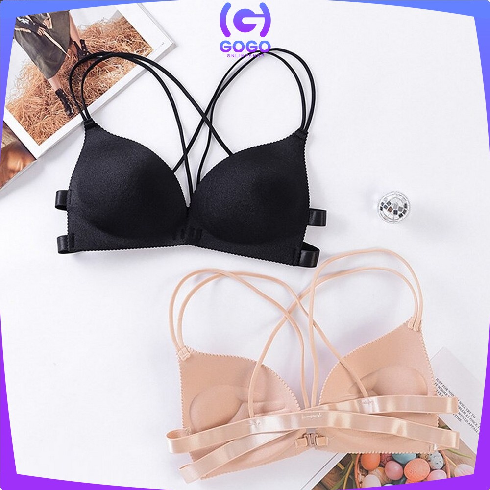 GOGO-P64 P65 Bra Seamless Tanpa Kawat BH Wanita Push Up Bra / Bra Kancing Depan Tanpa Kawat