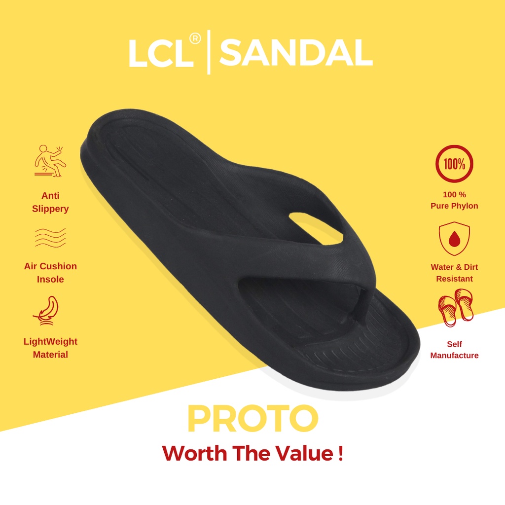 LCL. Footwear Official / Sendal Sandal Jepit Pria Dewasa /Proto Black