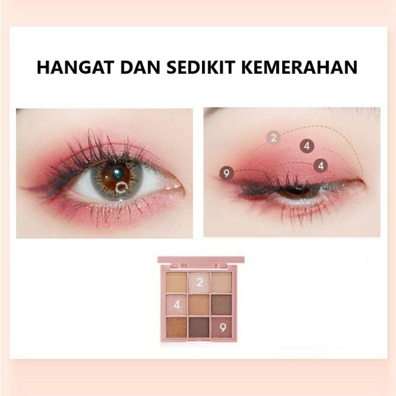 Matte Korean Eyeshadow Nude Color 9 Warna Smokey Eyeshadow Palet Termurah