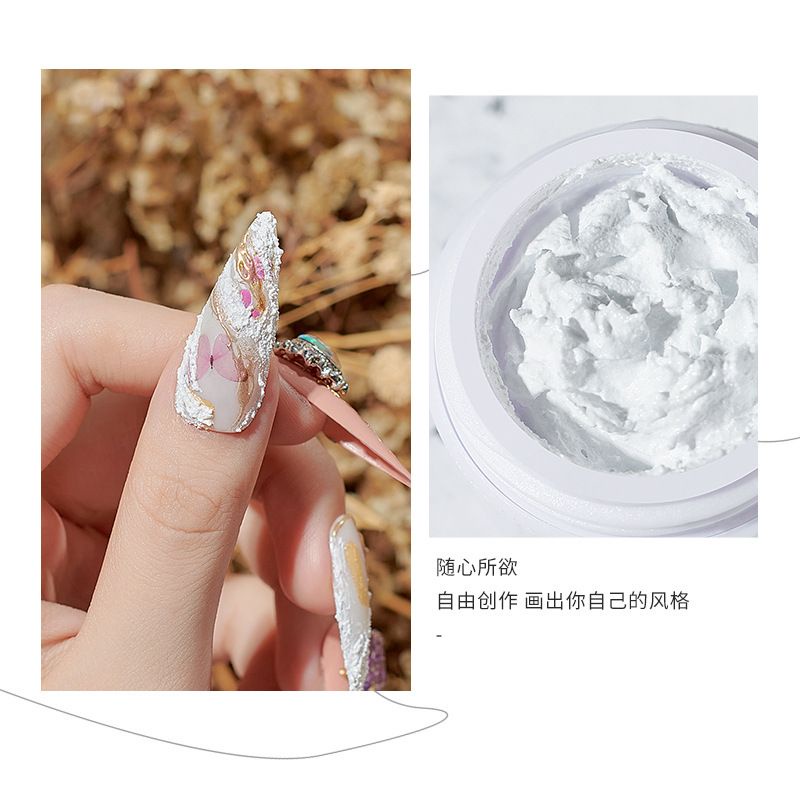 NEW GYPSUM GEL GLUE NO SEALING LAYER BLACK WHITE COLOR / HIASAN GYPSUM NAILART GAYA KOREA