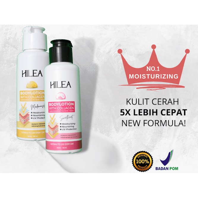 HILEA ORIGINAL COLLAGEN BODYLOTION 2PCS PEMUTIH BADAN BPOM I PERAWATAN TUBUH