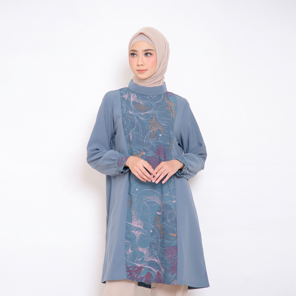 Clearance Sale - ZM Zaskia Mecca - Minda Blue Tunik - Jelita Indonesia - Edisi Derawan