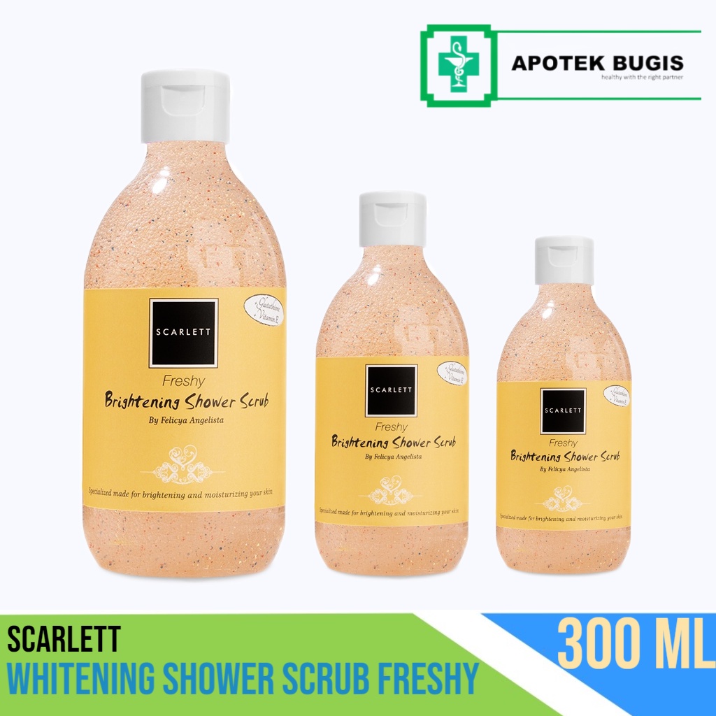 Scarlett Whitening Shower Scrub Freshy Size 300 ml Lulur Mandi Pemutih