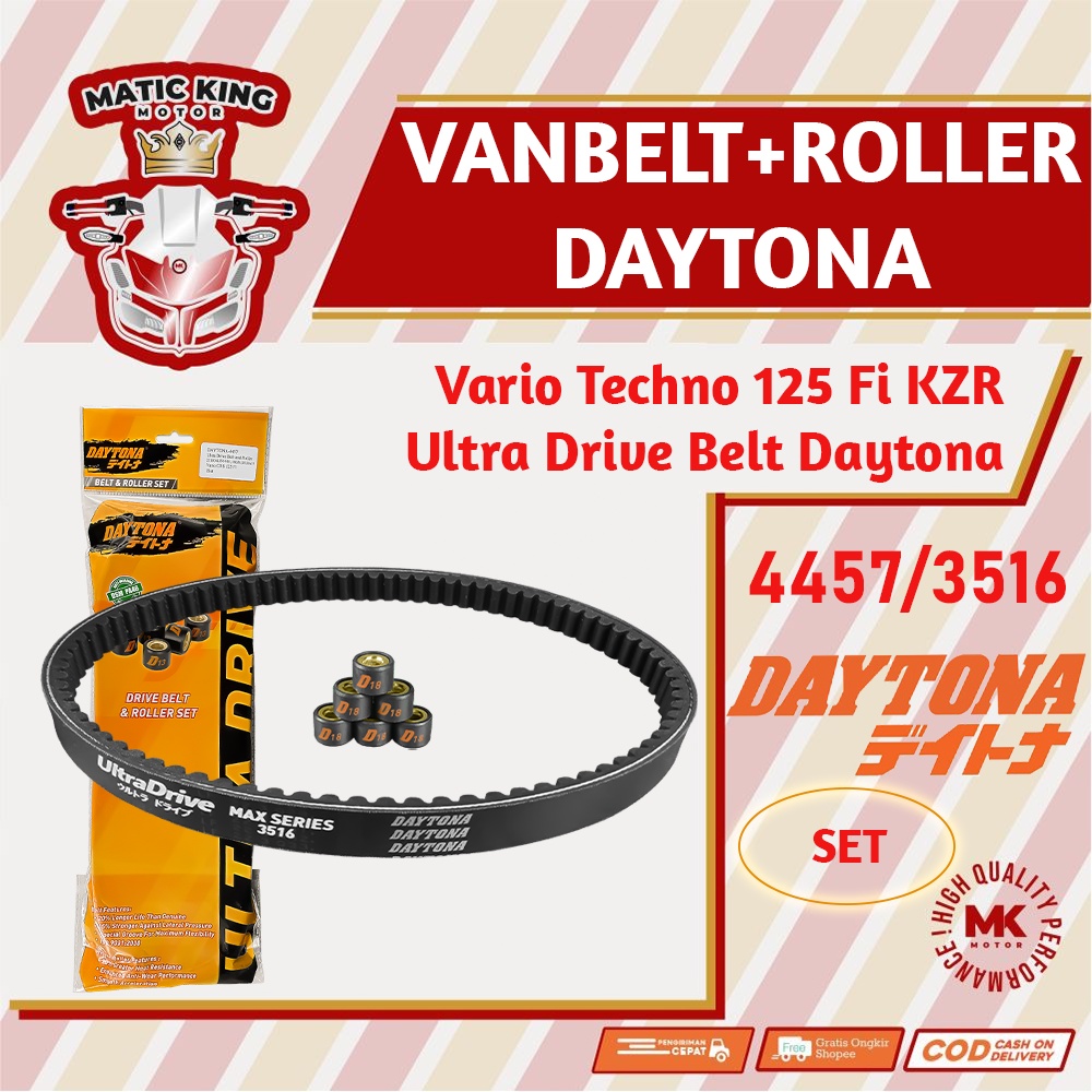 Vanbelt SET assy Vario Techno 125 CBS FI ESP Daytona Ultra Drive Belt+roller 4457 3516