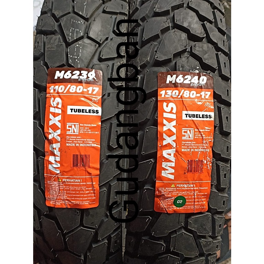 ( PAKET 2 BAN RING 17 ) ON OFF 110 80 17 dan 130 80 17 MAXXIS M6239 M6240 Semi Trail TL FREE PENTIL