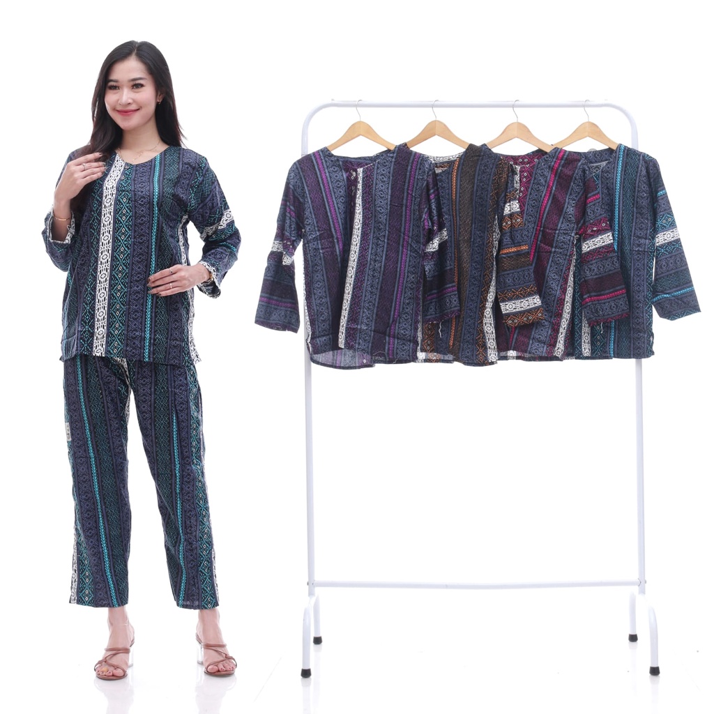 Setelan Cplp 177.500 dapat 5 motif dada kancing busui bahan rayon