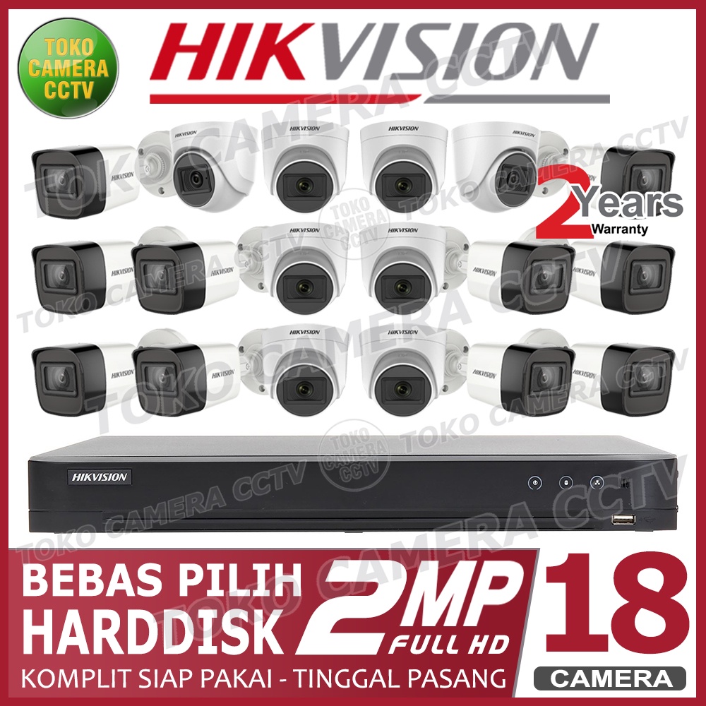 PAKET CCTV HIKVISION 2MP 32 CHANNEL 18CAMERA