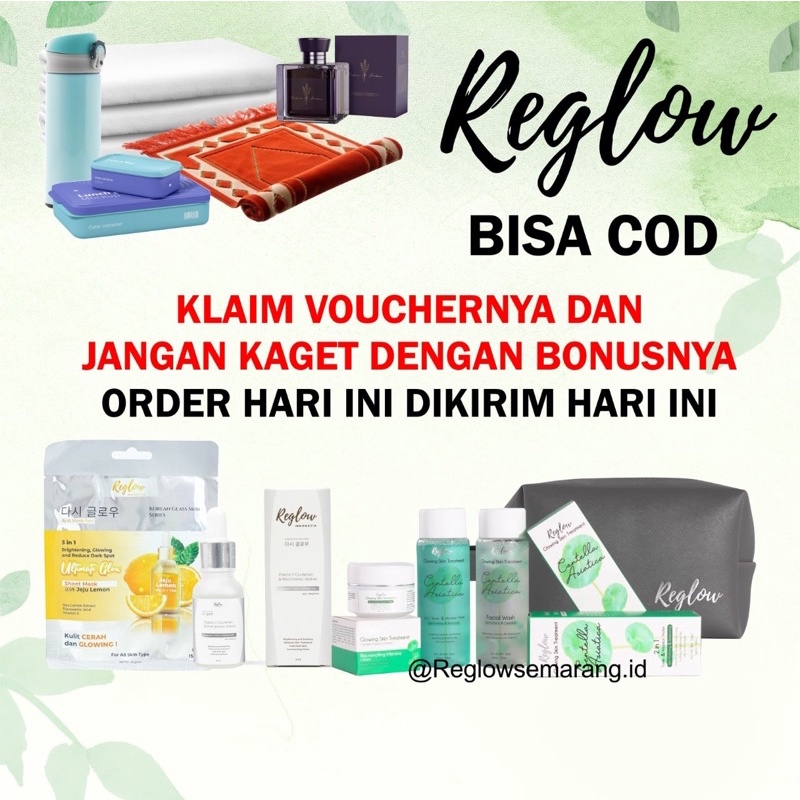 [Bisa COD] Paket 3 in 1 Reglow Skin Treatment Skincare Sheetmask Cream Krim Toner Facial Wash