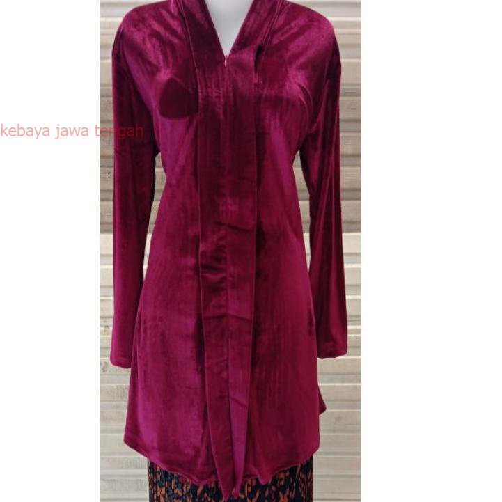 Kebaya Bludru Kartini Panjang / Kebaya Kartini V neck Recomend Kebaya Bludru