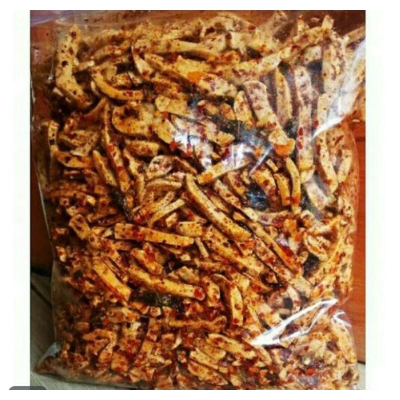 

Basreng pedas daun jeruk menimpah