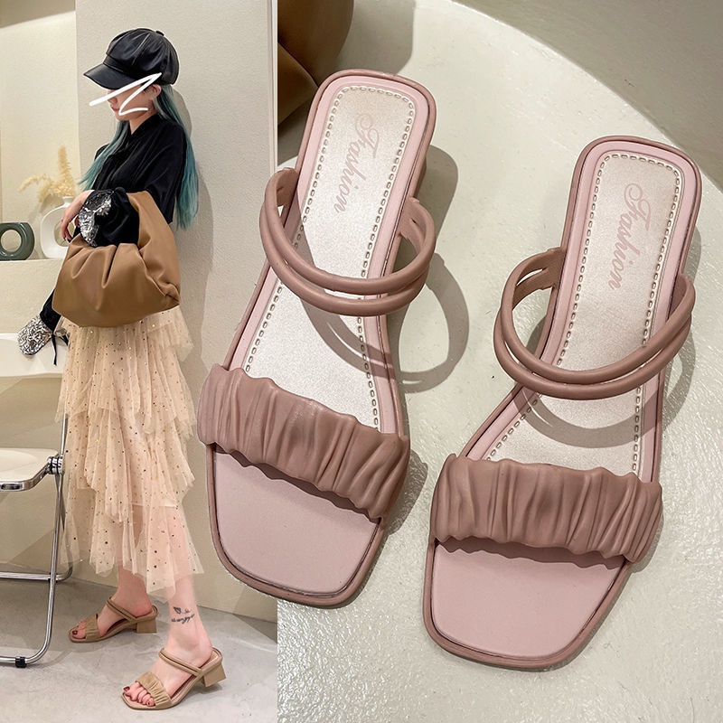 Alibaba1688 Sandal Heels Karet Wanita 3cm Anti Slip / Sandal Wanita Wedges Jelly Real Pict