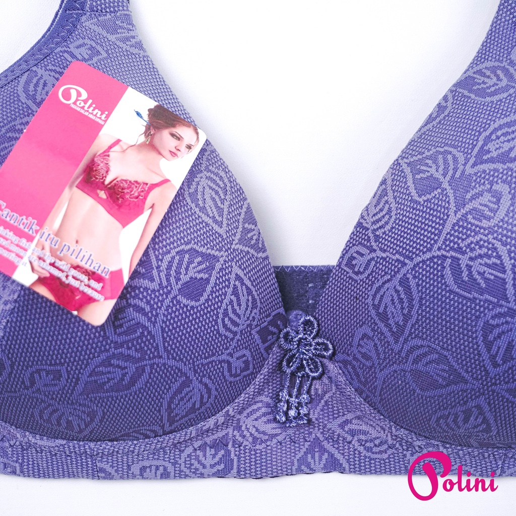 BEE - Bh Wanita Push Up Tanpa Kawat Bh Motif Pakaian Dalam Bra Polini G649