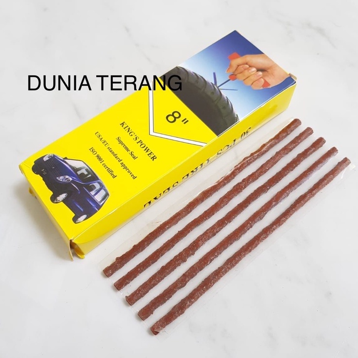 KING'S POWER Refill Isi Ulang Karet Ban Tubles Tambal Ban 20cm (1 lembar isi 5 cacing )