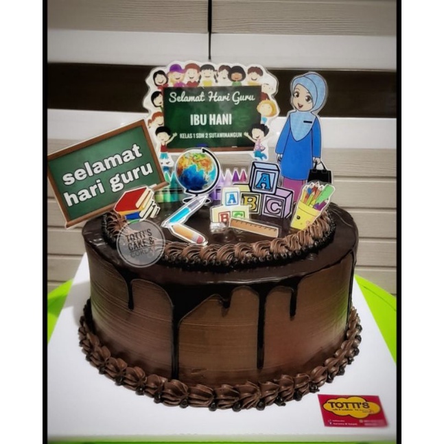 Kue ulang tahun karakter / Kue Enak BLACKFOREST Birthday Cake / Kue Ulang Tahun selamat hari guru kue Ultah (20cm )